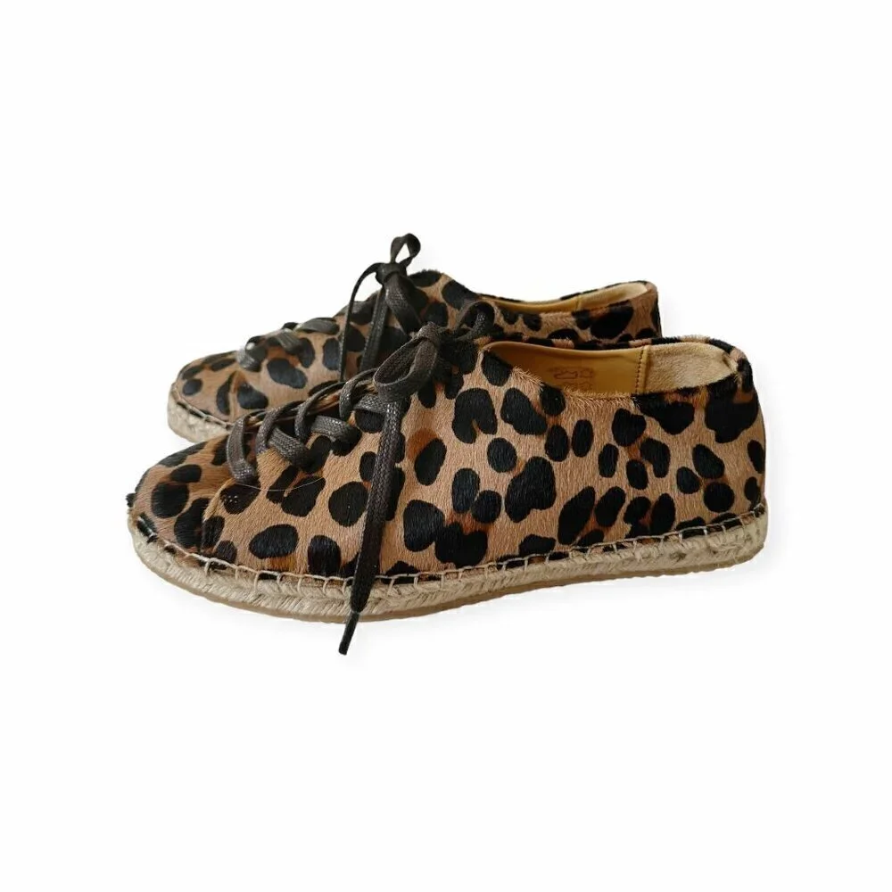 Sezane Julie Espadrilles Sneakers in animal print pony hair Size 38EU/FR